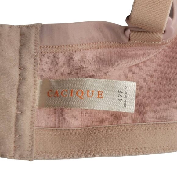 Cacique Convertible Bra Nude Size 42F Plunge Light Padding Sensual Underwire NWT - Picture 6 of 11